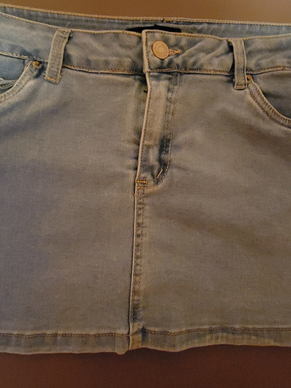 refuge Light Blue Denim Mini Skirt